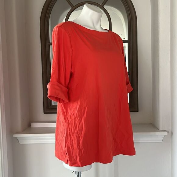 Ralph Lauren Plus Size Boatneck Elbow-Sleeve Top, Boatneck Orange Size 2X NEW - Picture 11 of 15